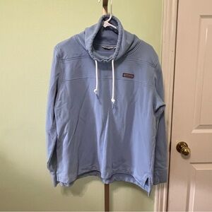 Vineyard Vines sweatshirt garment dyed relaxed funnel neck Blue Large